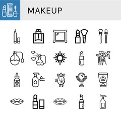 makeup simple icons set