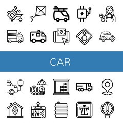 car simple icons set