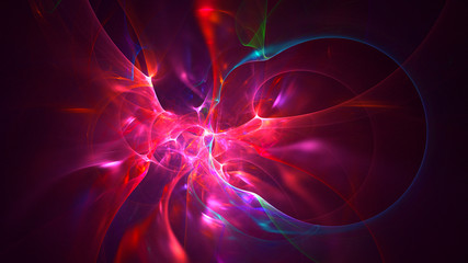  3D rendering abstract red fractal light background