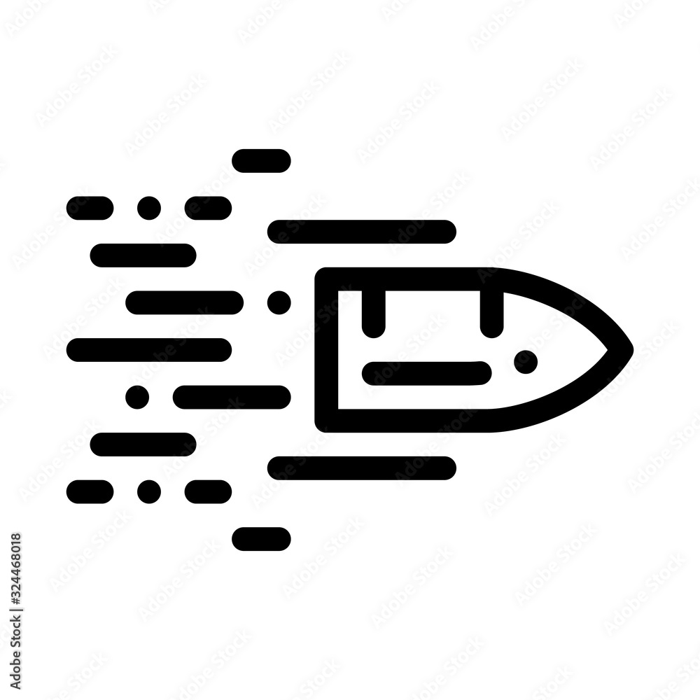 Poster flying bullet icon vector. outline flying bullet sign. isolated contour symbol illustration