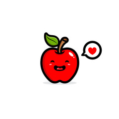 Vector design of a cute fresh apple