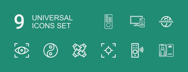 Editable 9 universal icons for web and mobile