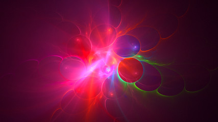 3D rendering abstract red fractal light background