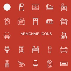 Editable 22 armchair icons for web and mobile