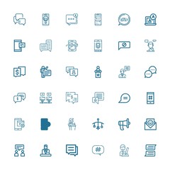 Editable 36 conversation icons for web and mobile