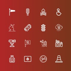 Editable 16 warning icons for web and mobile
