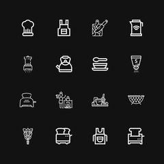 Editable 16 preparation icons for web and mobile