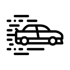 Car High Speed Icon Vector. Outline Car High Speed Sign. Isolated Contour Symbol Illustration