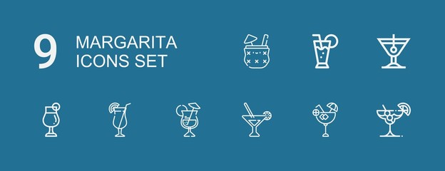 Editable 9 margarita icons for web and mobile