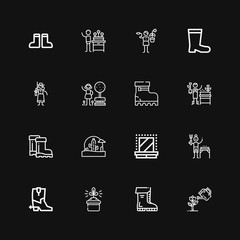 Editable 16 boots icons for web and mobile