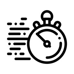 Stopwatch Time Icon Vector. Outline Stopwatch Time Sign. Isolated Contour Symbol Illustration