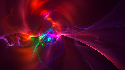 3D rendering abstract red fractal light background