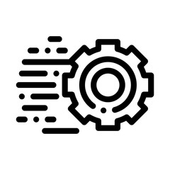 Speed Fast Gear Icon Vector. Outline Speed Fast Gear Sign. Isolated Contour Symbol Illustration