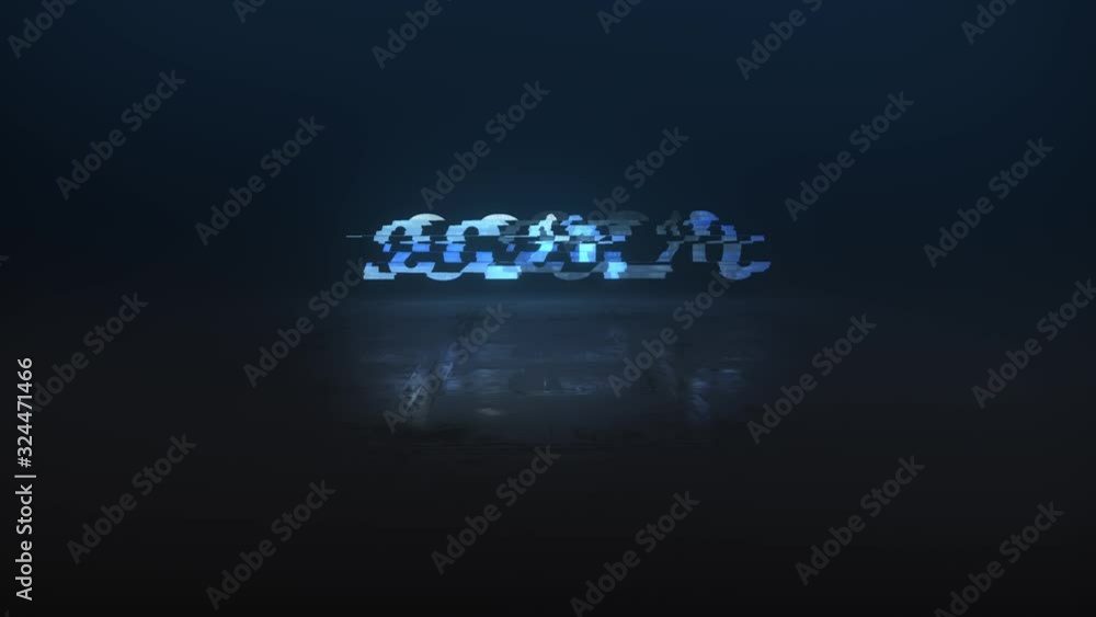 Poster happy new year animation, year switch glitch. 3d animation of text reflecting on the ground and chan