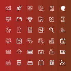 Editable 36 plan icons for web and mobile