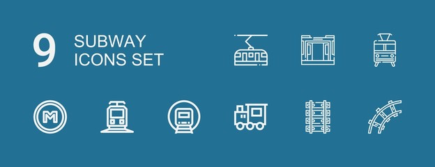 Editable 9 subway icons for web and mobile