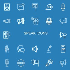 Editable 22 speak icons for web and mobile