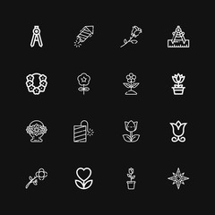 Editable 16 rose icons for web and mobile