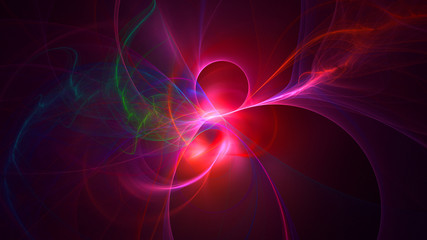 3D rendering abstract red fractal light background