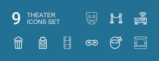 Editable 9 theater icons for web and mobile