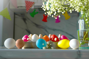 Happy Easter! Kitchen decoration for Easter.