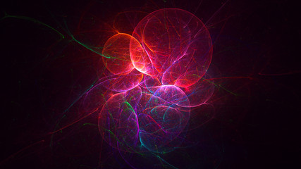 3D rendering abstract red fractal light background