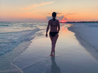 Walks on the Beach Sunset