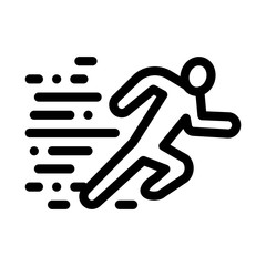 Running Human Icon Vector. Outline Running Human Sign. Isolated Contour Symbol Illustration