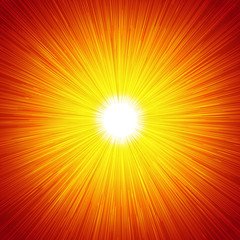 Obraz premium Red Hot Sun Ray Radiant Abstract Background Vector Illustration