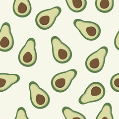 Seamless pattern with avocado. Vector illustration