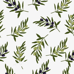 Seamless olive branch background. Perfect for fabric, invitation, menu and other design products.