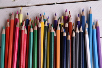 colored wooden pencils to draw