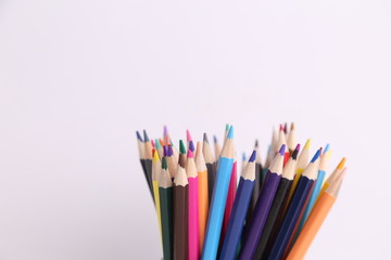 colored wooden pencils to draw