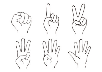Obraz premium ハンドサインのイラストセット