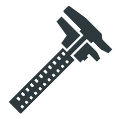 Carpentry micrometer icon on white background	