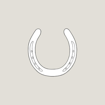 Horseshoe icon.  Good luck symbol. Illustration design template.