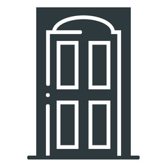 Home door icon on white background	