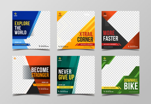 Sport square banner template for social media post, web banner and flyer