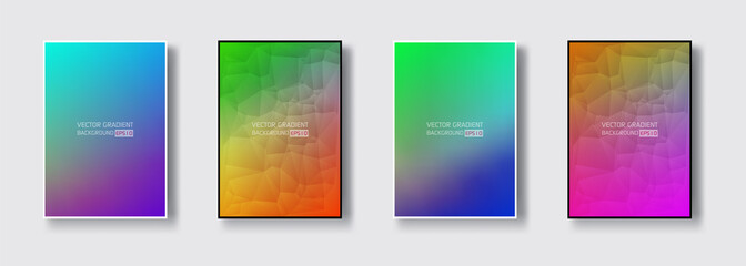 Creative design poster with vibrant gradients set.