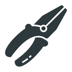 Cutting plier icon on white background	