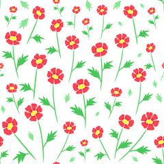 Seamless floral pattern. Print poppies. Floral print. Print for wallpaper, fabric, paper and other surfaces.