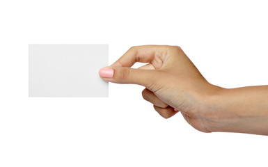 Obraz premium note paper card blank sign hand holding