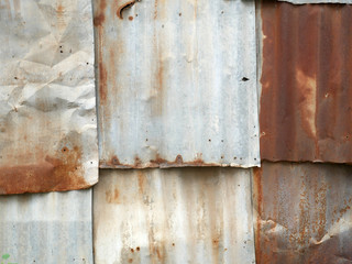 Rust stains on sheet metal.