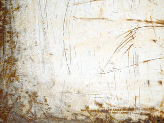 Rust stains on sheet metal.