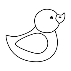 cute duck rubber line style icon vector illustration design