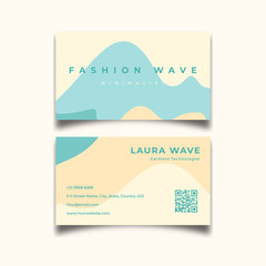 Simple Fashion wave blue abstract business card template eps 10 