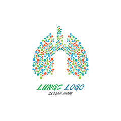 Lungs logo Organ medical Health design template vector