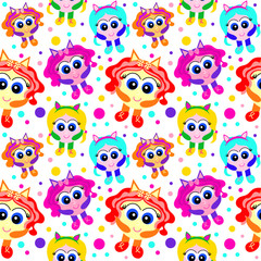 girls cartoon pattern