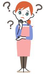 疑問を持つ若い主婦