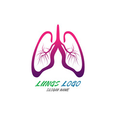 Lungs logo Organ medical Health design template vector